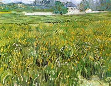  feld - Weizen Feld bei Auvers mit dem Weißen Haus Vincent van Gogh